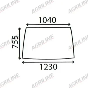 Cab Glass- Curved Front Window - Green Tint