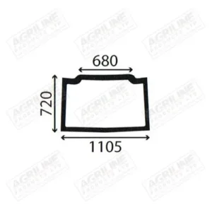 Cab Glass- Curved Front Window - Green Tint