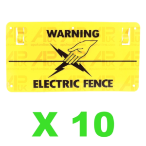 10x-electric-fence-warning-plastic-sign-double-sided-poly-wire-tape-screw-fixing-2