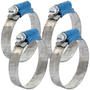 4x Universal Worm Drive Rubber Hose Pipe Clip Clamp 38-50mm for Various Tractor