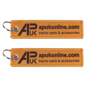 2x APUK Brand Bright Orange Flexible Ribbon Tag Fabric Woven Keyring Key Chain