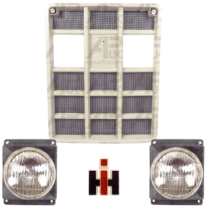 Grill, Badge & Sealed Headlamps for Case International IH 354 364 374 Tractor