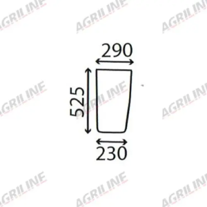 Cab Glass-Curved LH Lower Front - Green Tint