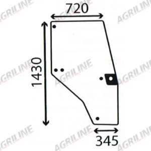 Cab Glass-Curved RH Door - Clear suitable for Case International - 144969A1