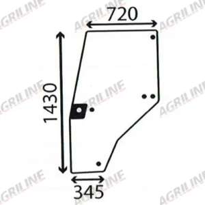 Cab Glass- Curved LH Door - Clear suitable for Case International - 144950A1