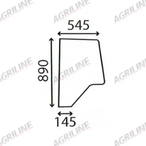 Cab Glass- Fixed Rear Top Door - Green Tint suitable for Case International - 3233051R2